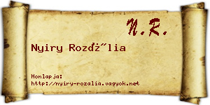 Nyiry Rozália névjegykártya